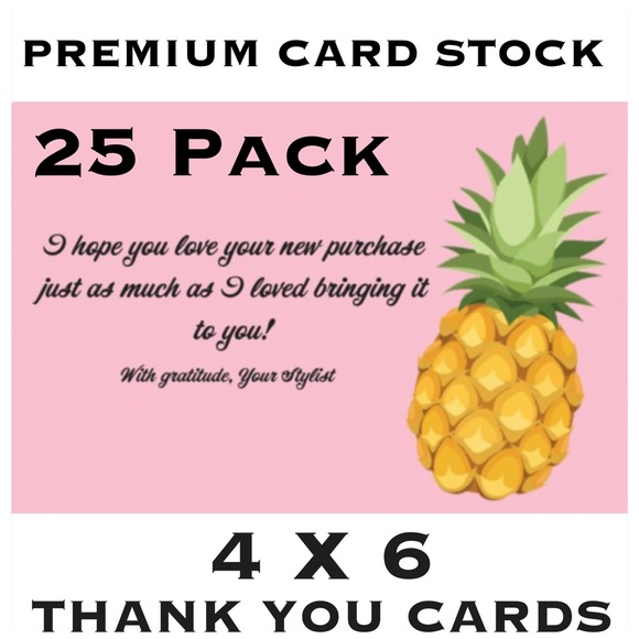 25 4X6 Pineapple Thank You Cards PRICE IS FIRM - Picture 2 of 3